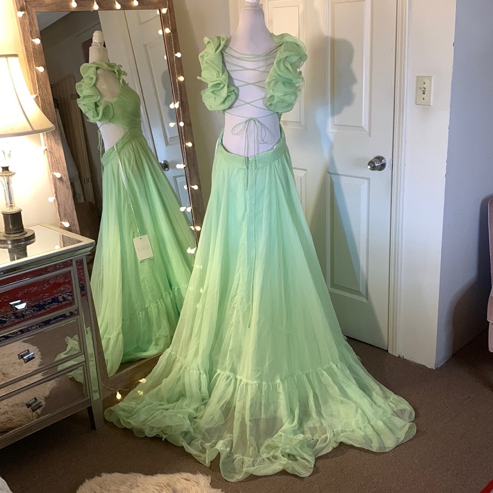 MAC DUGGAL
Ruffle Tiered Cut-Out Chiffon Gown Anthropologie - Picture 10 of 17